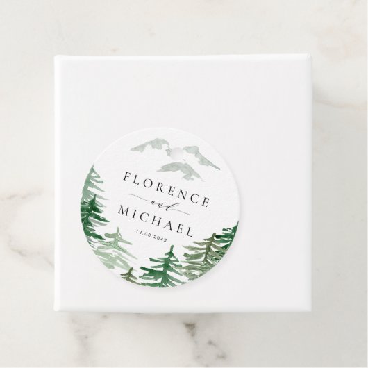 Romantic Waterverf Woodland Wedding Bedankjes Labels (In situ)