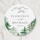 Romantic Waterverf Woodland Wedding Bedankjes Labels (Voorkant)
