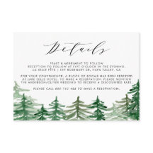 Romantic Waterverf Woodland Wedding Details Kaart