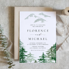 Romantic Waterverf Woodland Wedding Kaart