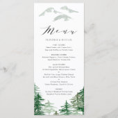 Romantic Waterverf Woodland Wedding Menu Kaart (Voorkant)
