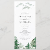 Romantic Waterverf Woodland Wedding Programmakaart (Voorkant)