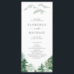 Romantic Waterverf Woodland Wedding Programmakaart<br><div class="desc">Deel de details van de huwelijksceremonie met uw familie en vrienden met deze aanpasbare trouwprogramma's. Het is voorzien van een waterverfbos. Personaliseer door uw gegevens toe te voegen. Deze houten huwelijksprogramma's zijn perfect voor buiten- en winterbruiloften.</div>