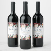 Romantic Weddenschap Flower Wine Bottle Stickers (Flessen)