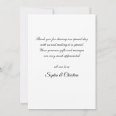 Romantic Weddenschap Manuscript Bedankt Foto Kaart (Achterkant)