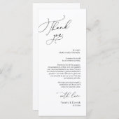 Romantic Weddenschap Plaatsbepaling Bedankt voor j Programmakaart (Voorkant / Achterkant)