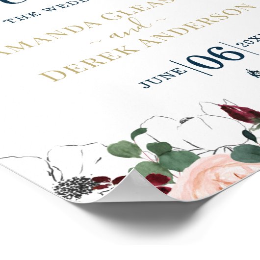 Romantic Weddenschap Welkomstteken Poster (Hoek)