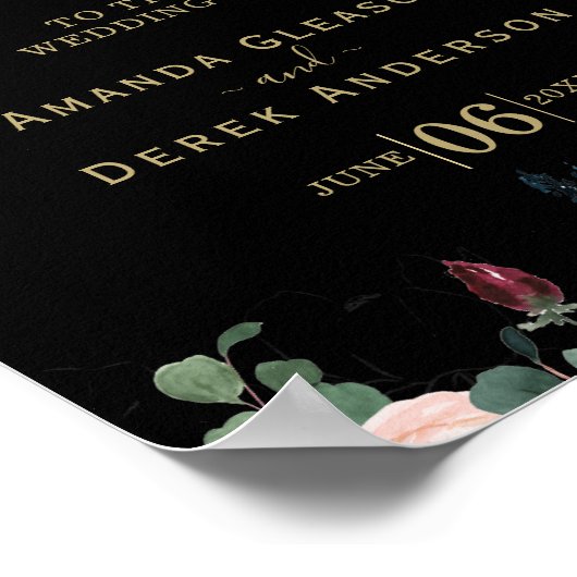 Romantic Weddenschap Welkomstteken Poster (Hoek)