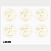 Romantic Wedding A Sweet Thank You Cookies Ronde Sticker (Vel)