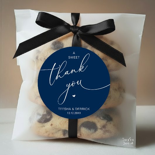 Romantic Wedding A Sweet Thank You Cookies Ronde Sticker