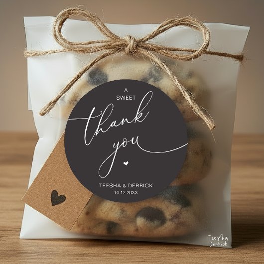 Romantic Wedding A Sweet Thank You Cookies Ronde Sticker