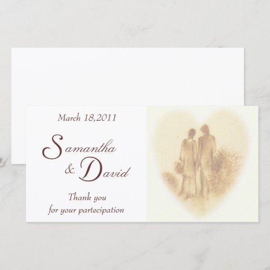 Romantic Wedding Bedankt (Voorkant / Achterkant)