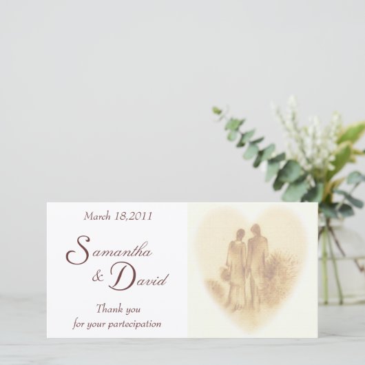 Romantic Wedding Bedankt (Staand voorkant)