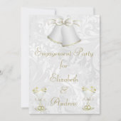 Romantic Wedding Bells & Champagne Flutes Kaart (Voorkant)