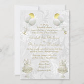 Romantic Wedding Bells & Champagne Flutes Kaart (Achterkant)