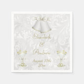 Romantic Wedding Bells & Champagne Flutes Servetten (Voorkant)