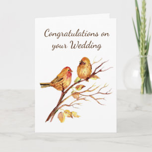 Romantic Wedding Bird Couple feliciteert Kaart