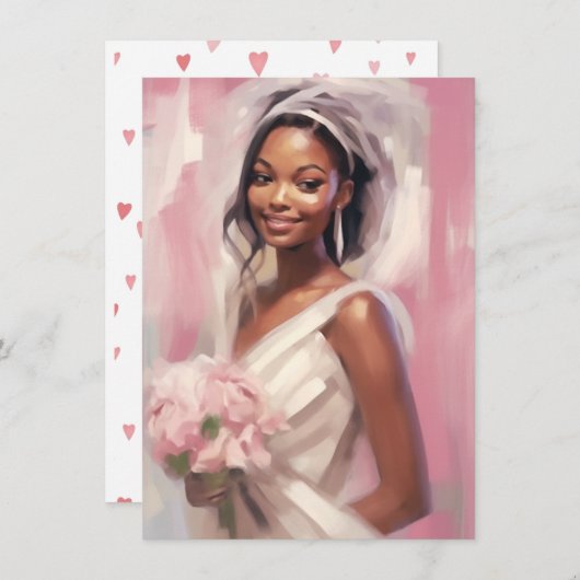 Romantic Wedding Bride Kaart (Voorkant / Achterkant)