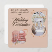 Romantic Wedding Celebration Invitation | Elegant Kaart (Voorkant / Achterkant)