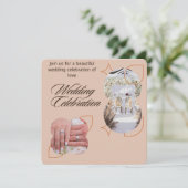 Romantic Wedding Celebration Invitation | Elegant Kaart (Staand voorkant)