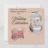 Romantic Wedding Celebration Invitation | Elegant Kaart (Voorkant)
