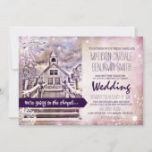 Romantic Wedding Chapel Wedding Invitations Kaart (Voorkant)