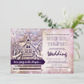 Romantic Wedding Chapel Wedding Invitations Kaart (Staand voorkant)