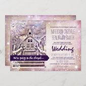 Romantic Wedding Chapel Wedding Invitations Kaart (Voorkant / Achterkant)