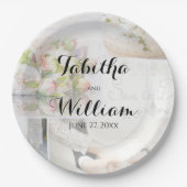 Romantic Wedding Collage Reception Paper Borden Papieren Bordje (Voorkant)