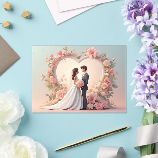 Romantic Wedding Couple Silhouette Acryl Uitnodigingen (Insitu (Huwelijk))