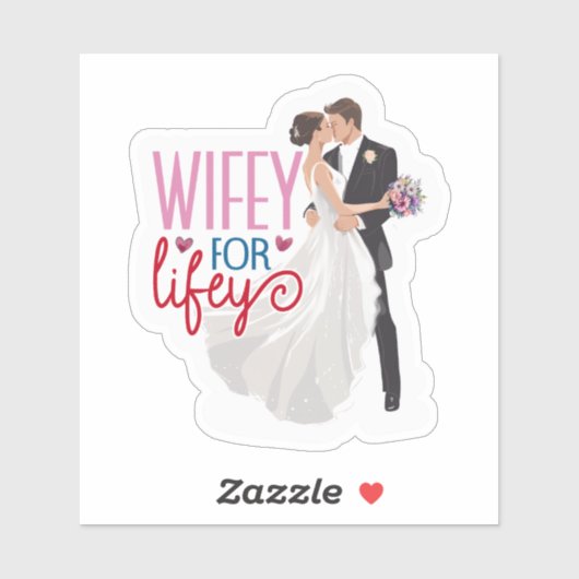 Romantic Wedding Couple Sticker (Vel)