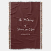 Romantic Wedding Day Celebration Burnt Maroon Deken (Voorkant Verticaal)