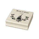 Romantic Wedding Design with Castle and Flowers Rubberstempel (Stempel)