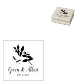 Romantic Wedding Dragonflies Couple Branches Rubberstempel (Gestempeld)