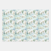 Romantic Wedding Flowers and Rings Inpakpapier Vel (Voorkant)