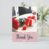 Romantic wedding flowers blooming garden bedankkaart (Staand voorkant)