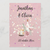 Romantic wedding flowers blooming garden programmakaart (Achterkant)