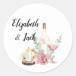 Romantic wedding flowers blooming garden ronde sticker