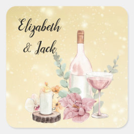 Romantic wedding flowers blooming garden vierkante sticker