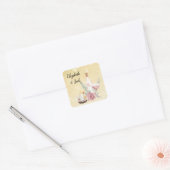 Romantic wedding flowers blooming garden vierkante sticker (Envelop)