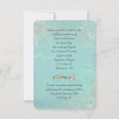Romantic Wedding Heart en Ribbon Kaart (Achterkant)