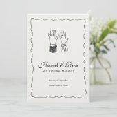 Romantic Wedding Invitation – Customizable Kaart (Staand voorkant)