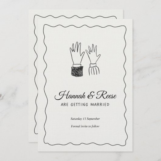 Romantic Wedding Invitation – Customizable Kaart (Voorkant / Achterkant)
