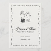 Romantic Wedding Invitation – Customizable Kaart (Voorkant)