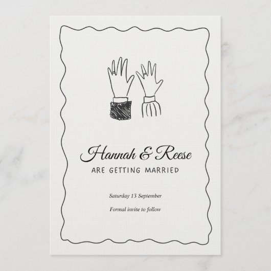 Romantic Wedding Invitation – Customizable Kaart (Voorkant)