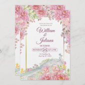Romantic Wedding Invitation | Elegant Modern Kaart (Voorkant / Achterkant)