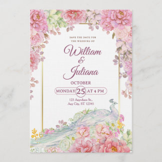 Romantic Wedding Invitation | Elegant Modern Kaart