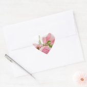 Romantic Wedding Love Soft Pink Flower Bouquet Hart Sticker (Envelop)