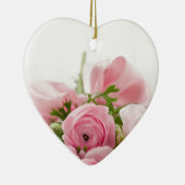 Romantic Wedding Love Soft Pink Flower Bouquet Keramisch Ornament (Rechts)