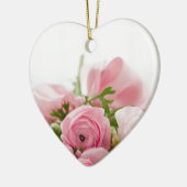 Romantic Wedding Love Soft Pink Flower Bouquet Keramisch Ornament (Links)